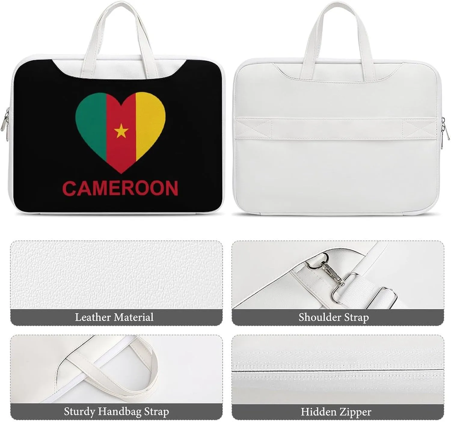 Love Cameroon Leather Bag Laptop Case Slim Water Resistant Computer Bags with Handle Briefcase for Work