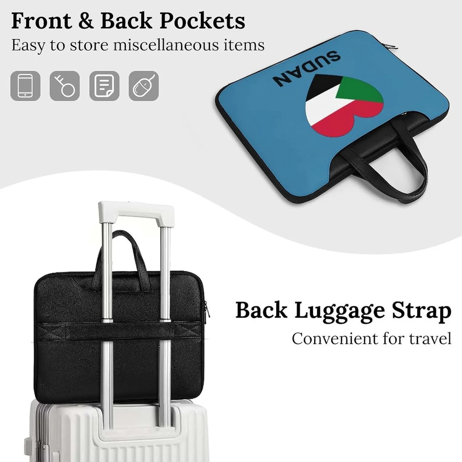 Love Sudan Leather Bag Laptop Case Slim Water Resistant Computer Bags with Handle Briefcase for Work