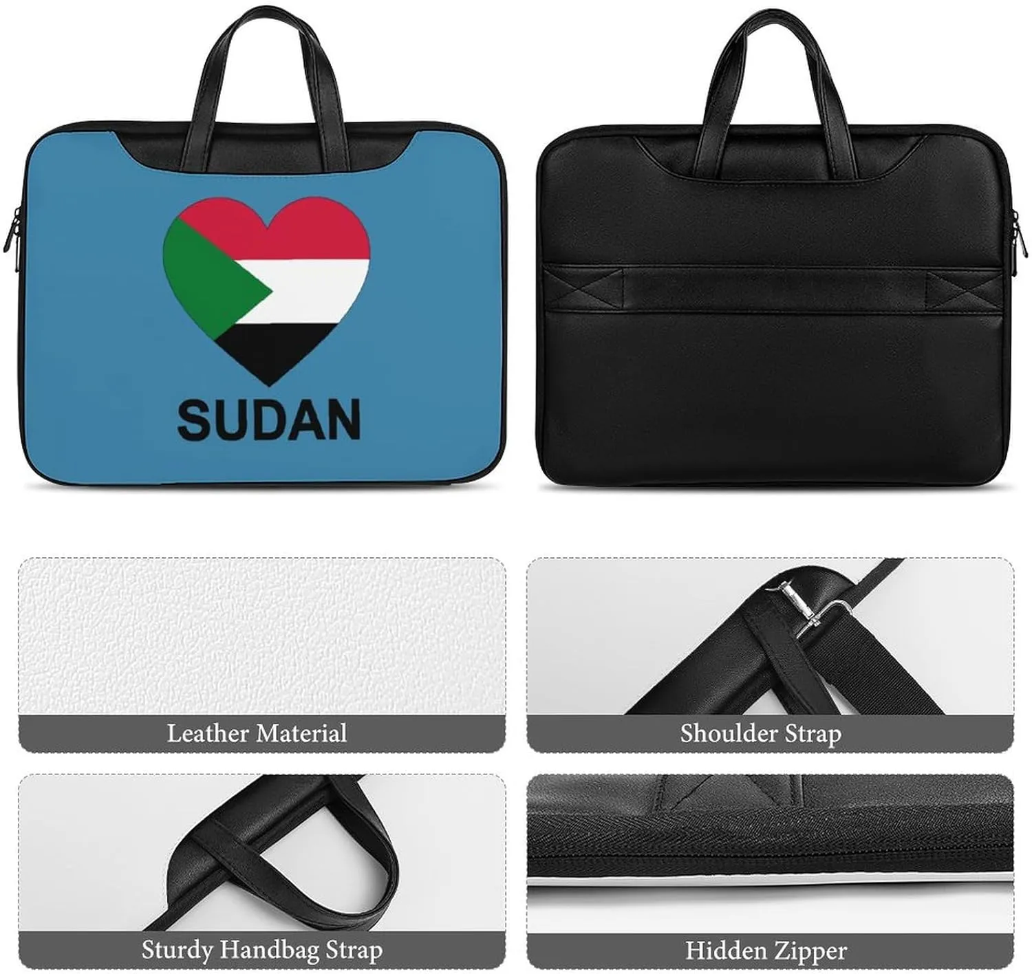 Love Sudan Leather Bag Laptop Case Slim Water Resistant Computer Bags with Handle Briefcase for Work
