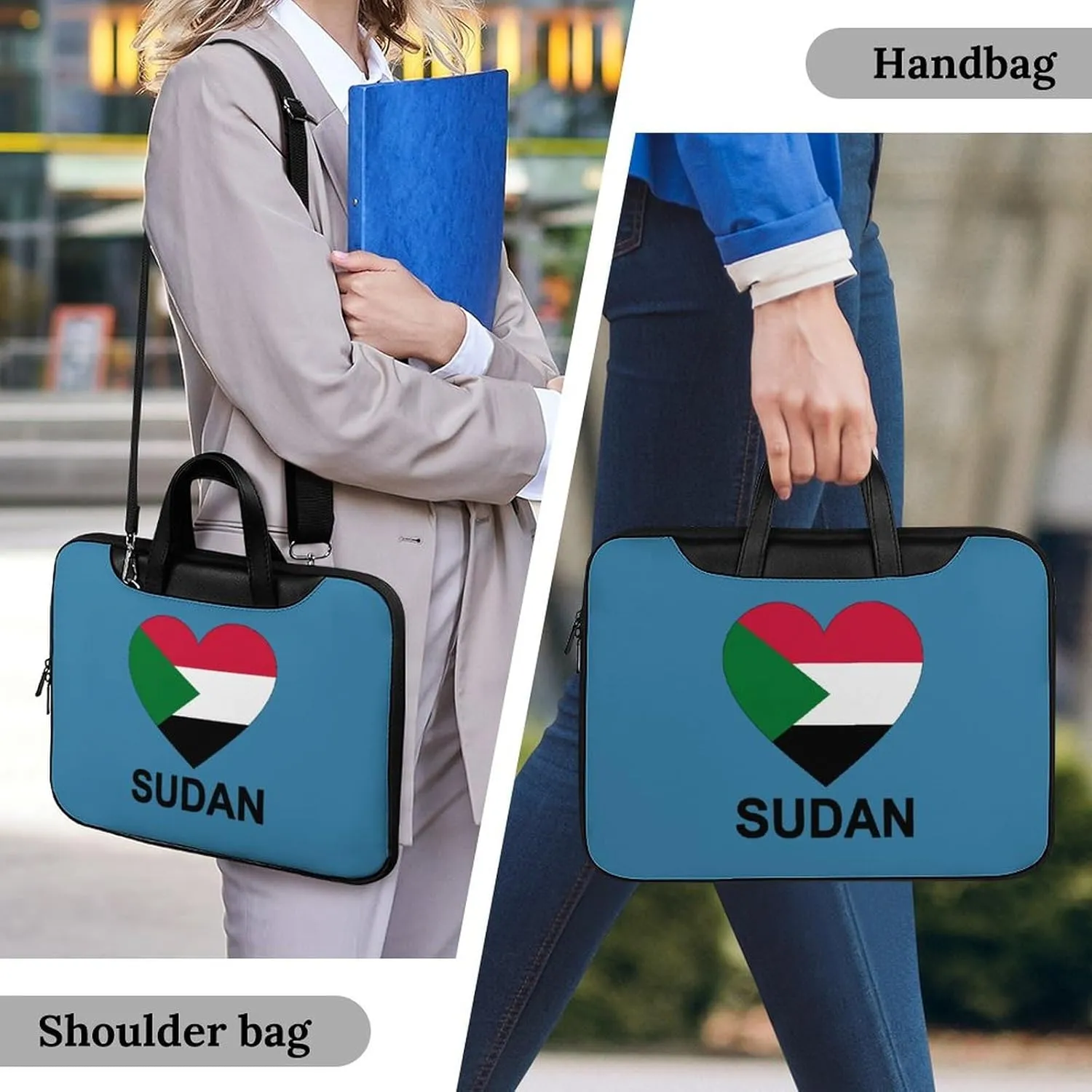 Love Sudan Leather Bag Laptop Case Slim Water Resistant Computer Bags with Handle Briefcase for Work
