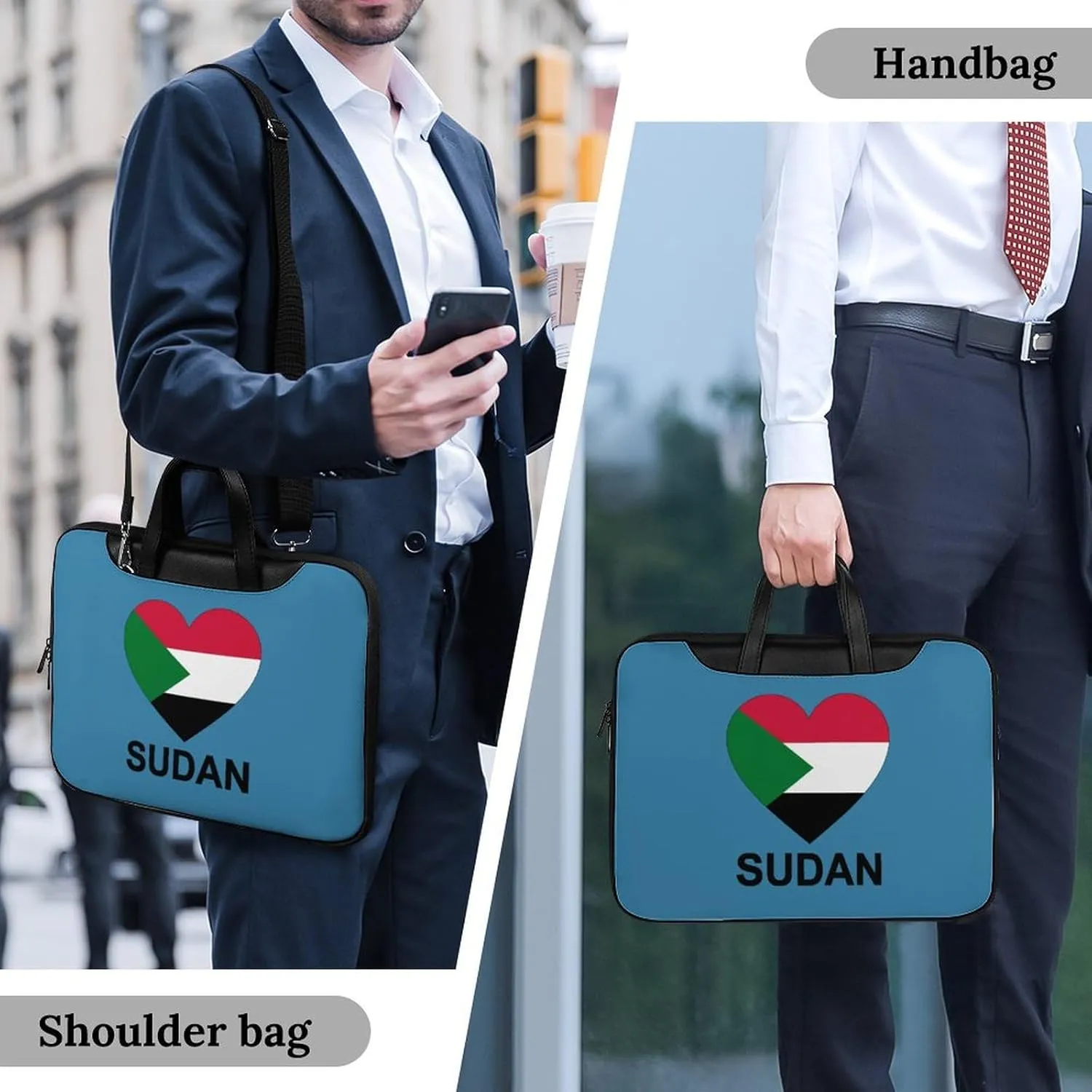 Love Sudan Leather Bag Laptop Case Slim Water Resistant Computer Bags with Handle Briefcase for Work