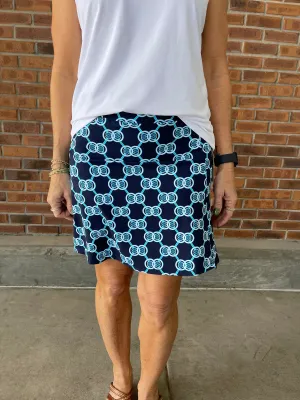 LuLu B Navy Retro Zip Skort