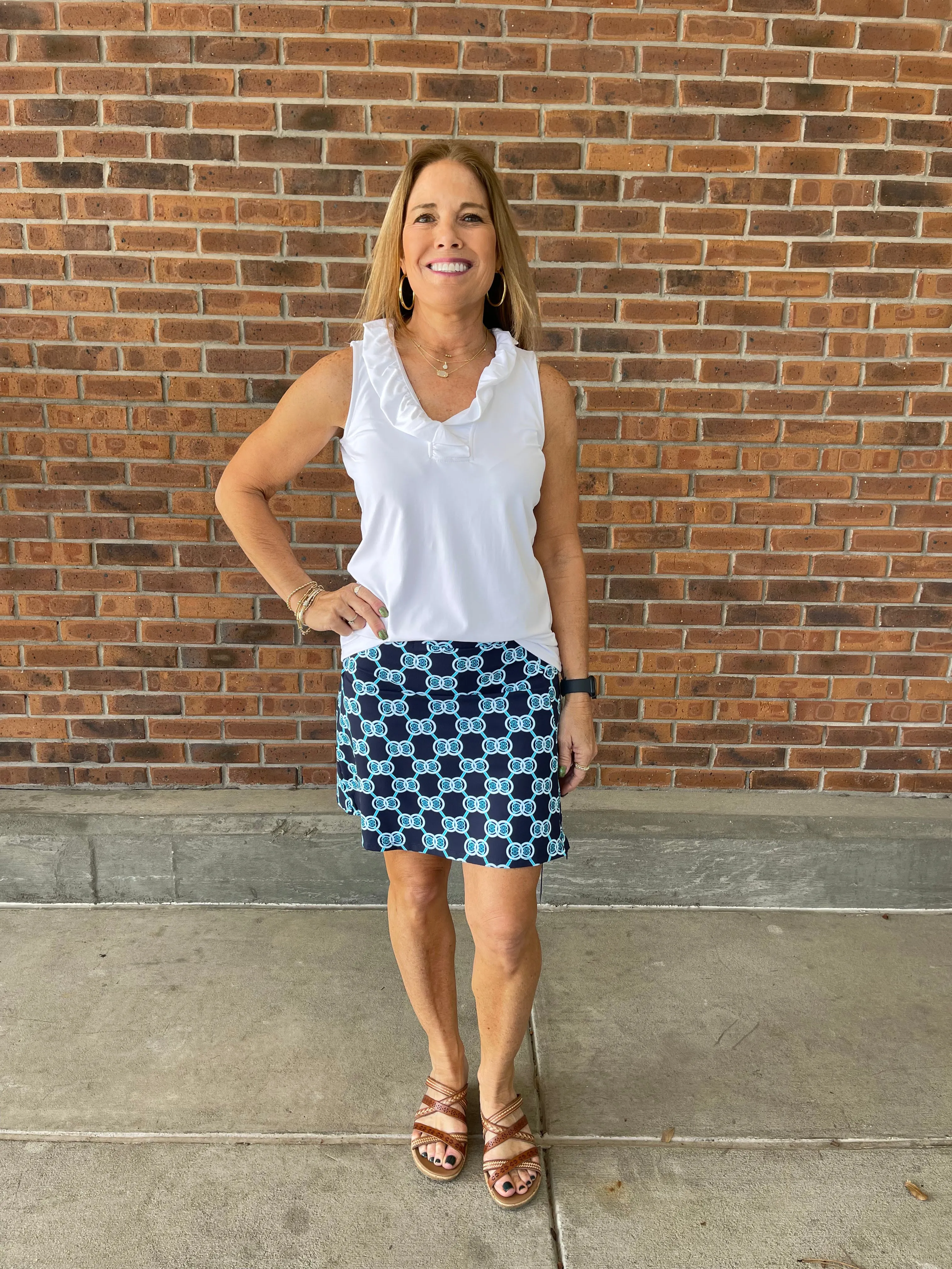LuLu B Navy Retro Zip Skort