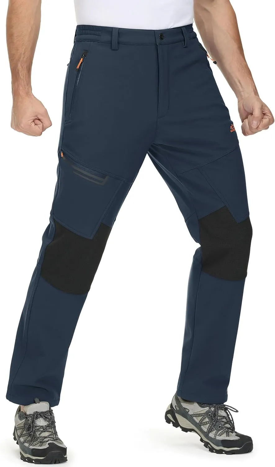 MAGCOMSEN Men's Winter Pants Fleece Lined Ski Snow Pants Water Resistant 4 Zip Pockets Outdoor Pants