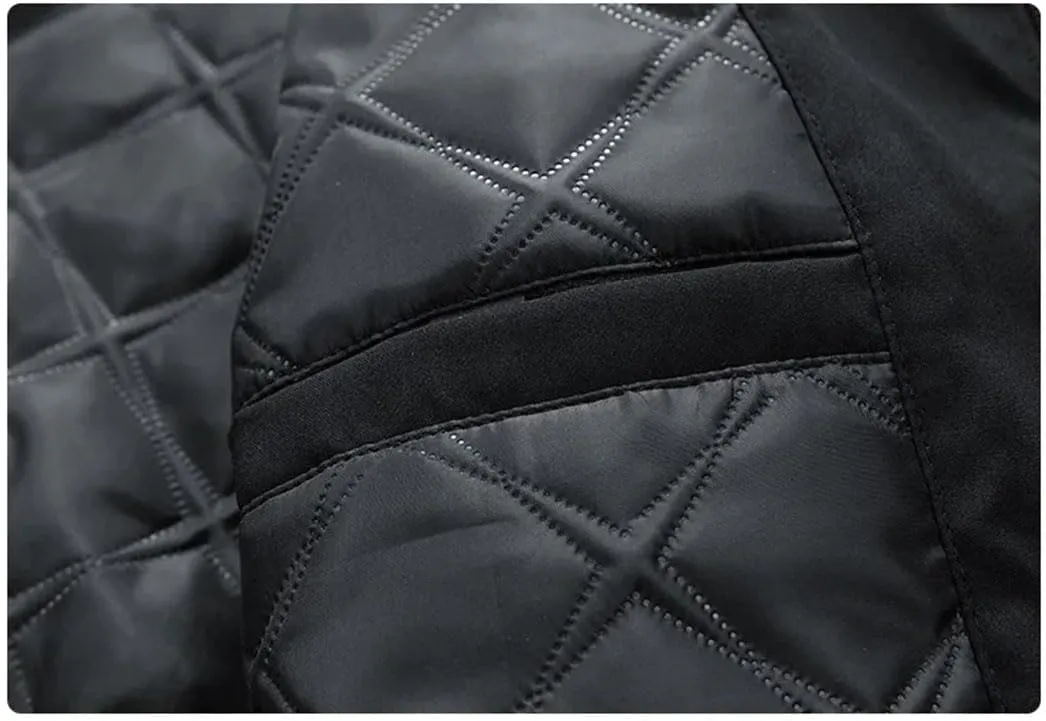 Men Causal Jacket Cotton Padded Warm Jackets Lapel Loose Solid Business Zipper Coats