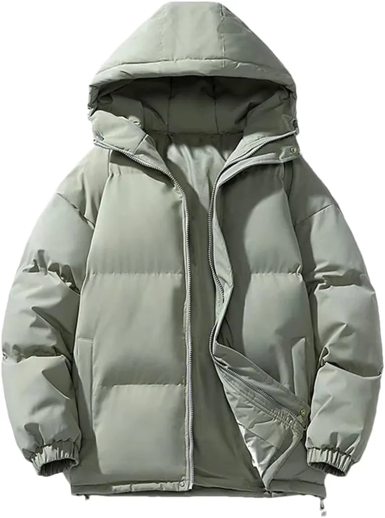Men Winter Cotton-Padded Coats Men Outdoor Hooded Puffer Jackets Casual Windbreaker Thick Warm Parkas
