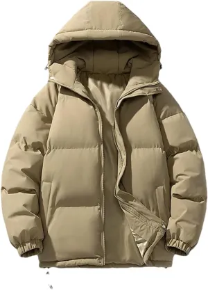 Men Winter Cotton-Padded Coats Men Outdoor Hooded Puffer Jackets Casual Windbreaker Thick Warm Parkas