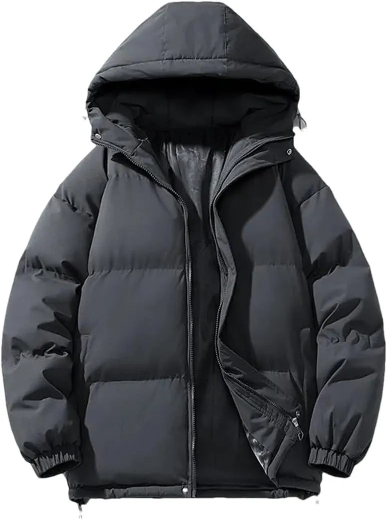 Men Winter Cotton-Padded Coats Men Outdoor Hooded Puffer Jackets Casual Windbreaker Thick Warm Parkas
