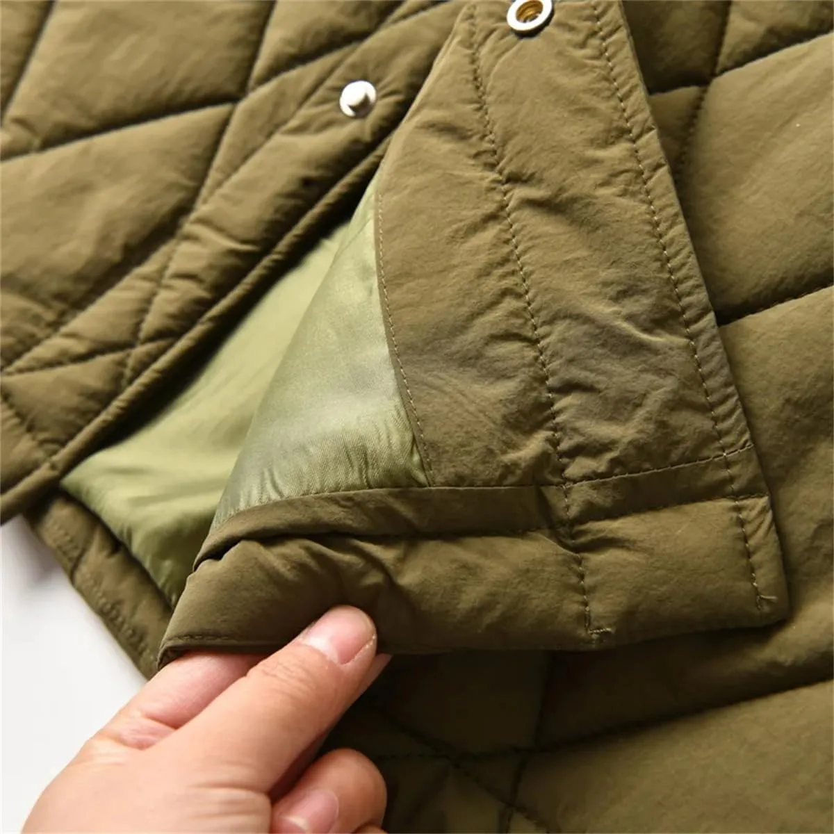 Men Winter Quilted Loose Lapel Button Up Padded Coat Unisex Casual Warm Shirt Cotton Parkas