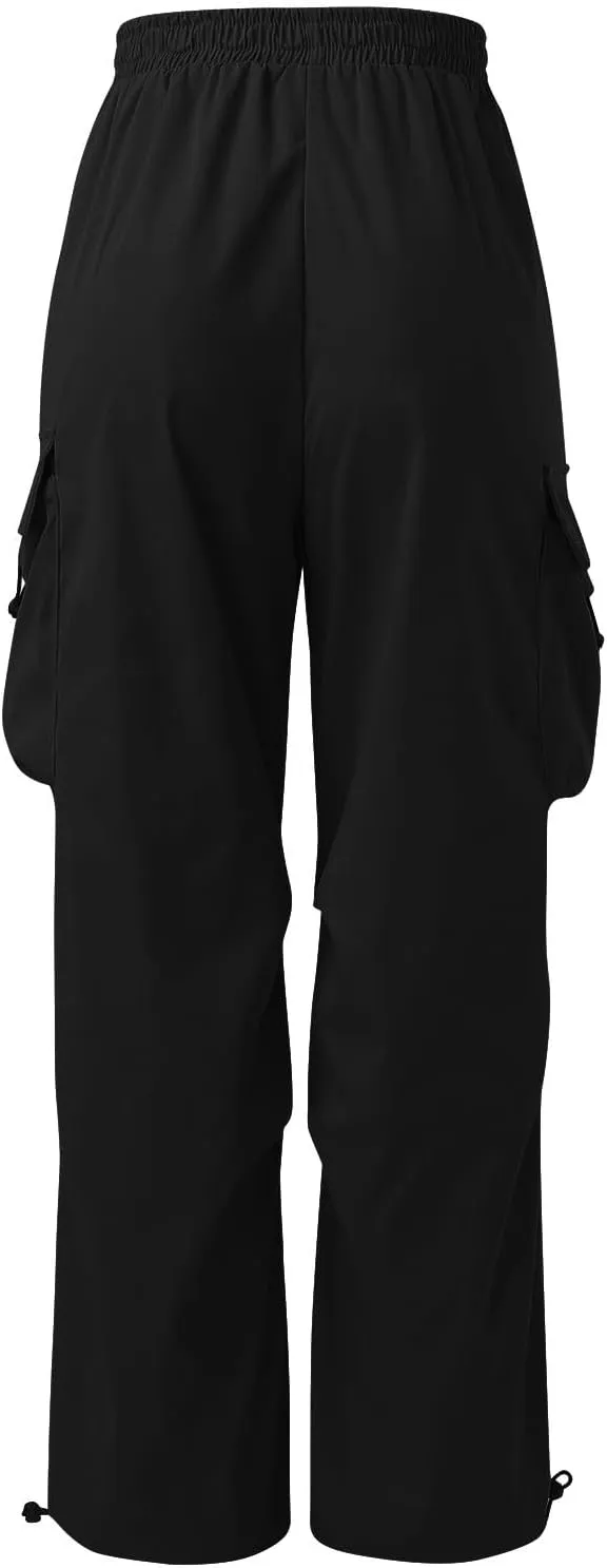 Mens Baggy Cargo Pants, Trendy Casual Sports Parachute Pant, Loose Fit Harem Joggers with Pockets for Streetwear