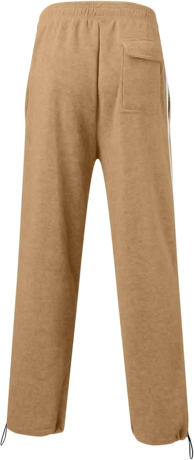 Men's Casual Cargo Relaxed Pants, Sports Fitness Pants, Elastic Drawstring Waist Lightweight Chino Pants for Man