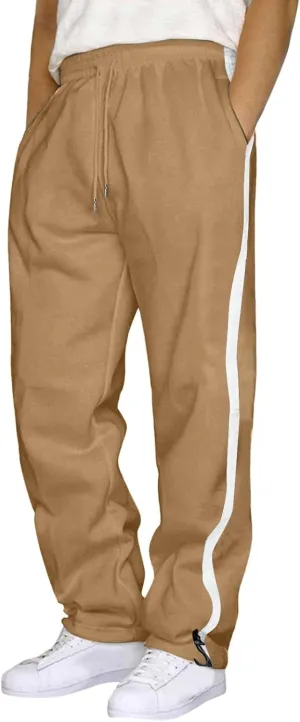 Men's Casual Cargo Relaxed Pants, Sports Fitness Pants, Elastic Drawstring Waist Lightweight Chino Pants for Man