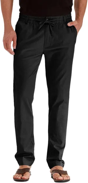 Mens Casual Pants, Elastic Waist and Zip Fly with Adjustable Internal Drawstring Custom Fit for Men Workout Pants