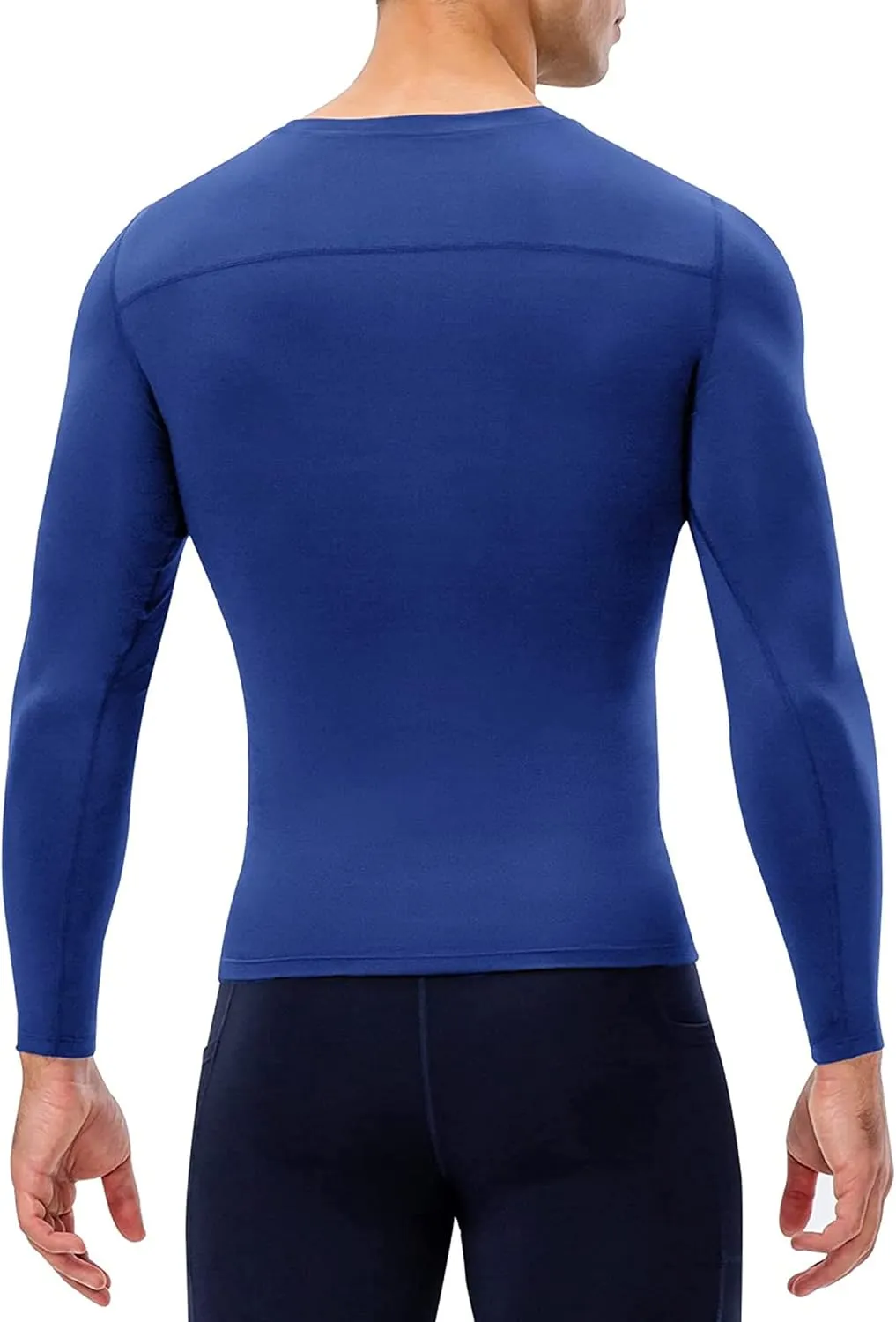 Men's Compression Long Sleeve Shirts, Cool Dry Sport Workout Underwear Shirt Athletic Baselayer Running Tops 1/2 Pack