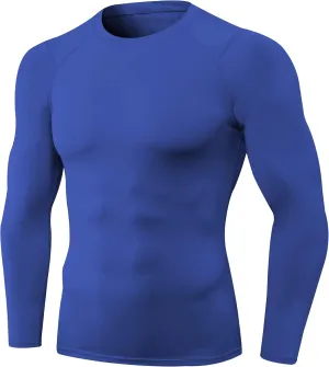 Men's Compression Long Sleeve Shirts, Cool Dry Sport Workout Underwear Shirt Athletic Baselayer Running Tops 1/2 Pack