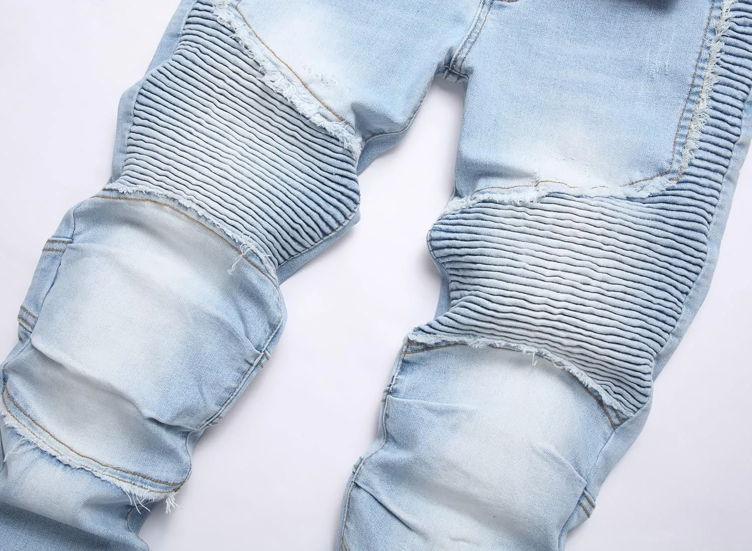 Men's Distressed Ripped Slim Fit Denim Jeans Pants