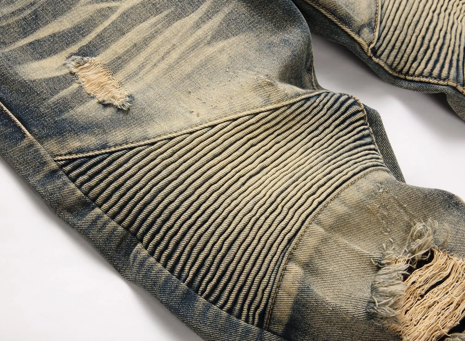 Men's Distressed Ripped Slim Fit Denim Jeans Pants