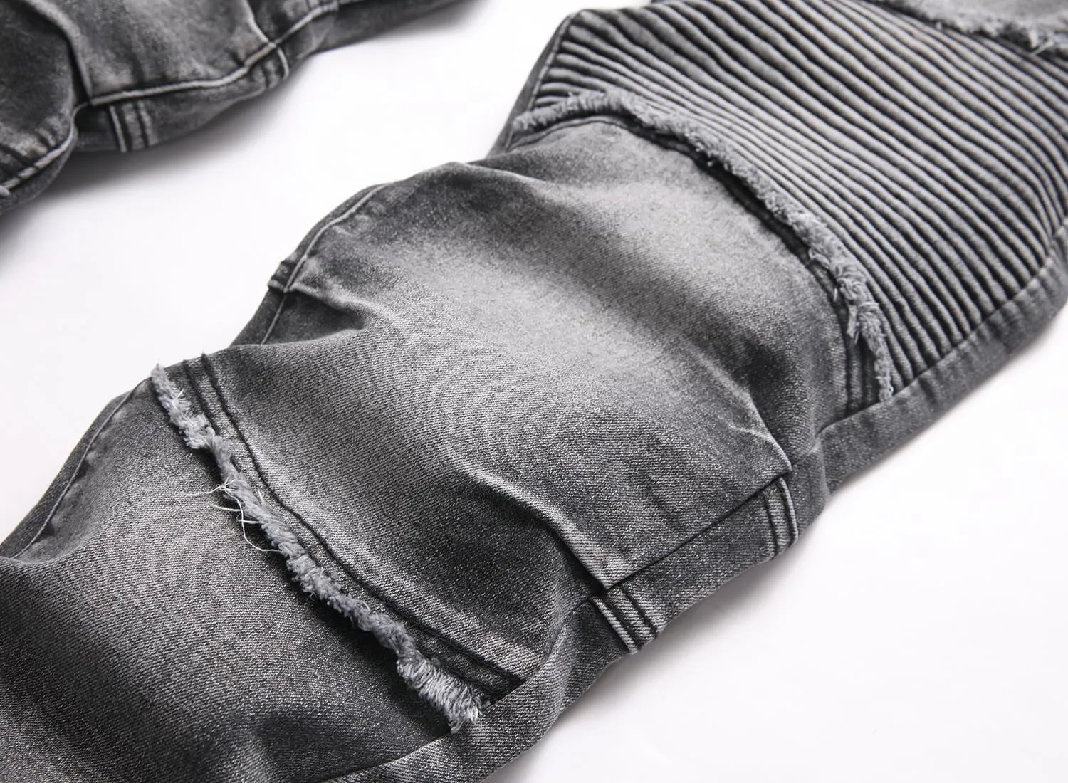 Men's Distressed Ripped Slim Fit Denim Jeans Pants