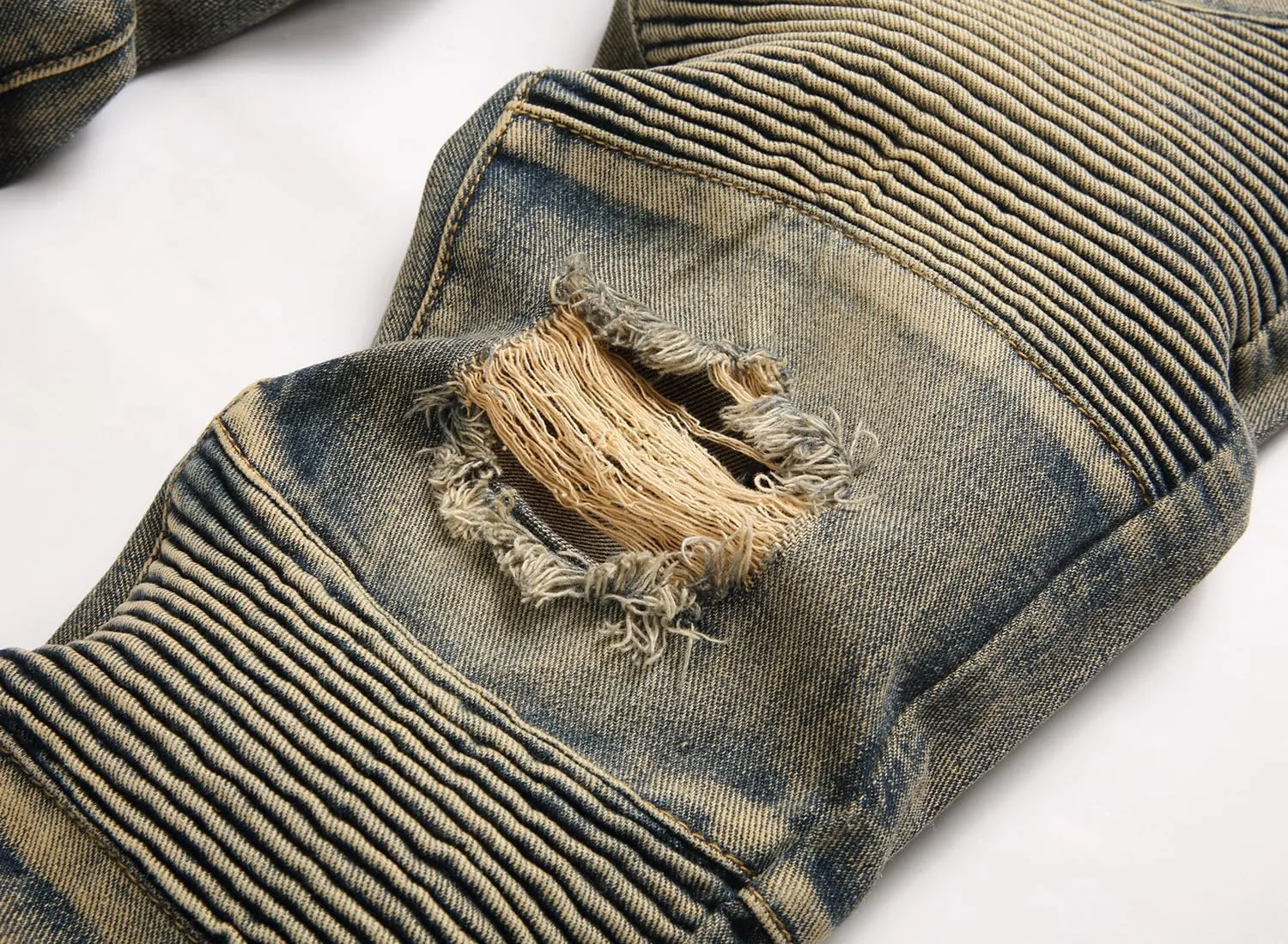 Men's Distressed Ripped Slim Fit Denim Jeans Pants