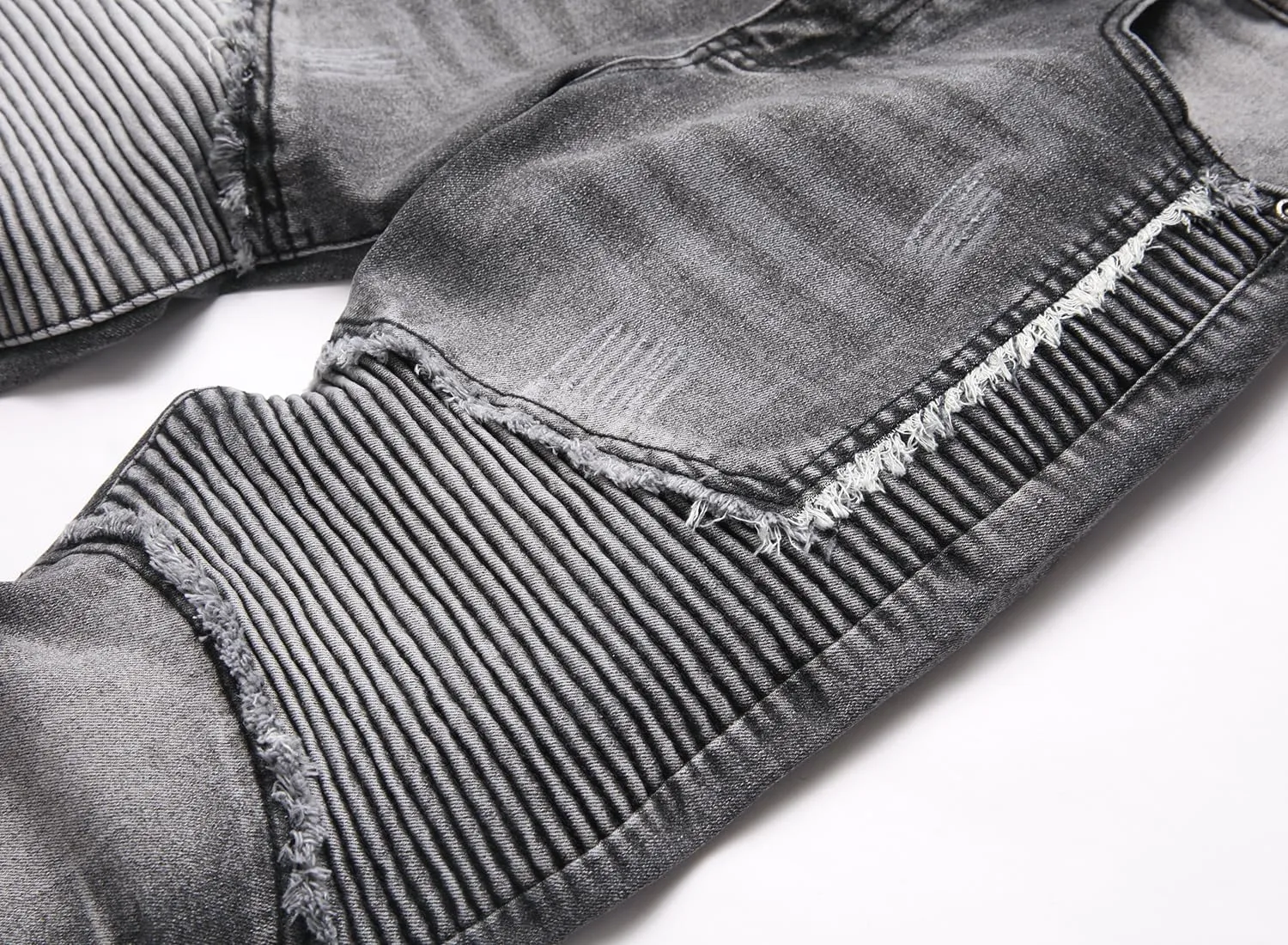 Men's Distressed Ripped Slim Fit Denim Jeans Pants