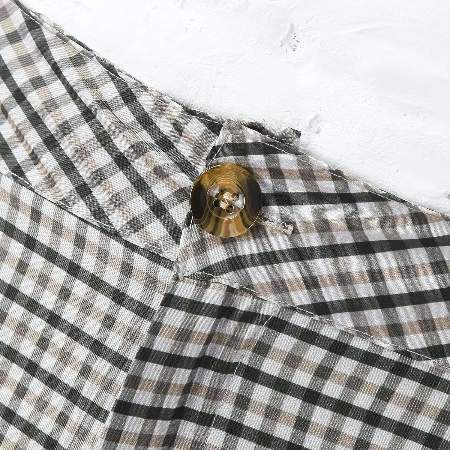 Mens Fashion Plaid Stretch Dress Pants Business Straight Leg Slim Fit Flat-Front Chino Pant Checkered Work Suit Pants