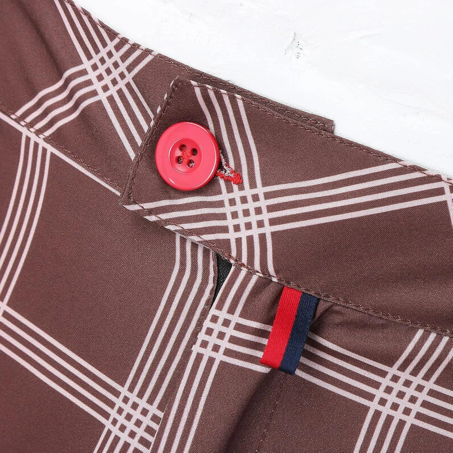Mens Fashion Plaid Stretch Dress Pants Business Straight Leg Slim Fit Flat-Front Chino Pant Checkered Work Suit Pants