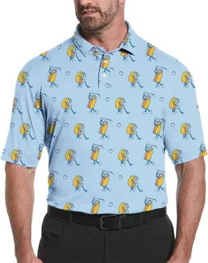 Mens Golf Shirt Moisture 3D Print Wicking Performance Polo Shirts for Men Quick-Dry