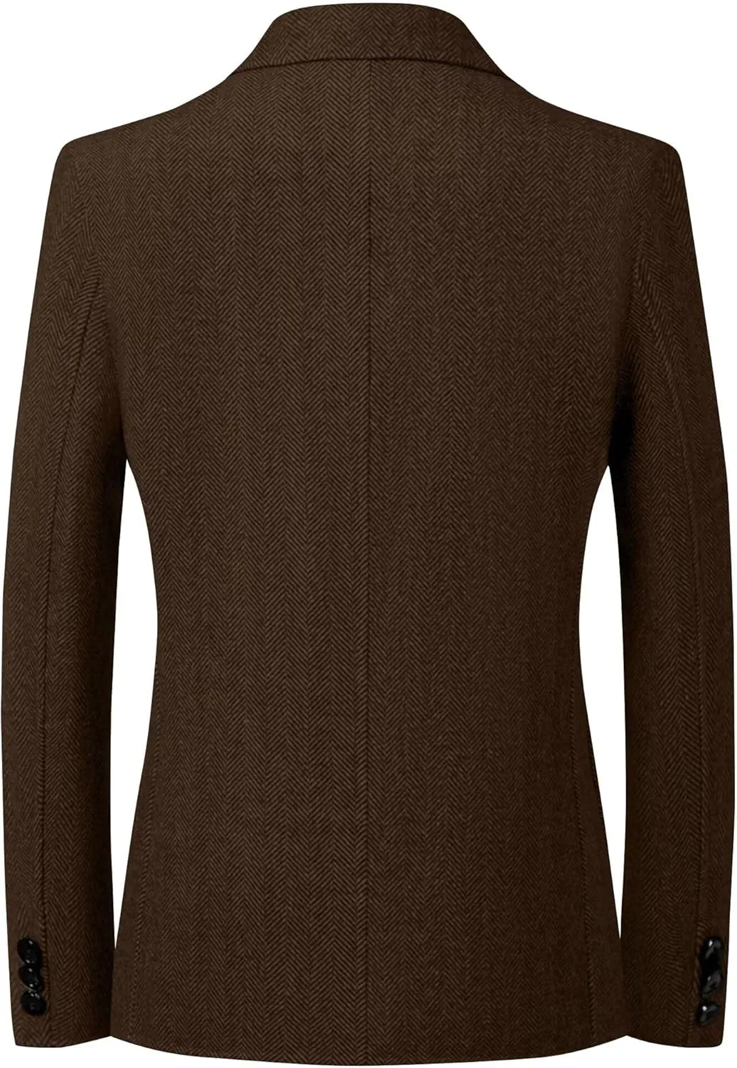 Mens Herringbone Tweed Blazer Vintage Wool Blend Sport Coat Jacket 2 Button Casual Wedding Groomsmen Prom Suit