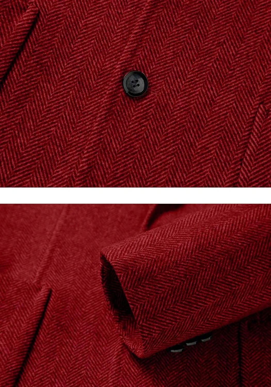 Mens Herringbone Tweed Blazer Vintage Wool Blend Sport Coat Jacket 2 Button Casual Wedding Groomsmen Prom Suit