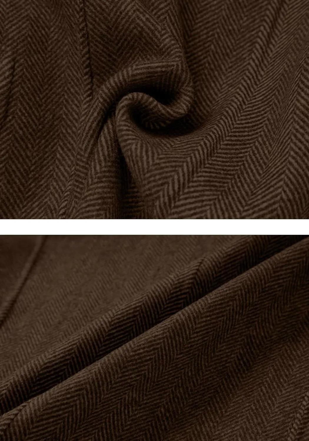 Mens Herringbone Tweed Blazer Vintage Wool Blend Sport Coat Jacket 2 Button Casual Wedding Groomsmen Prom Suit