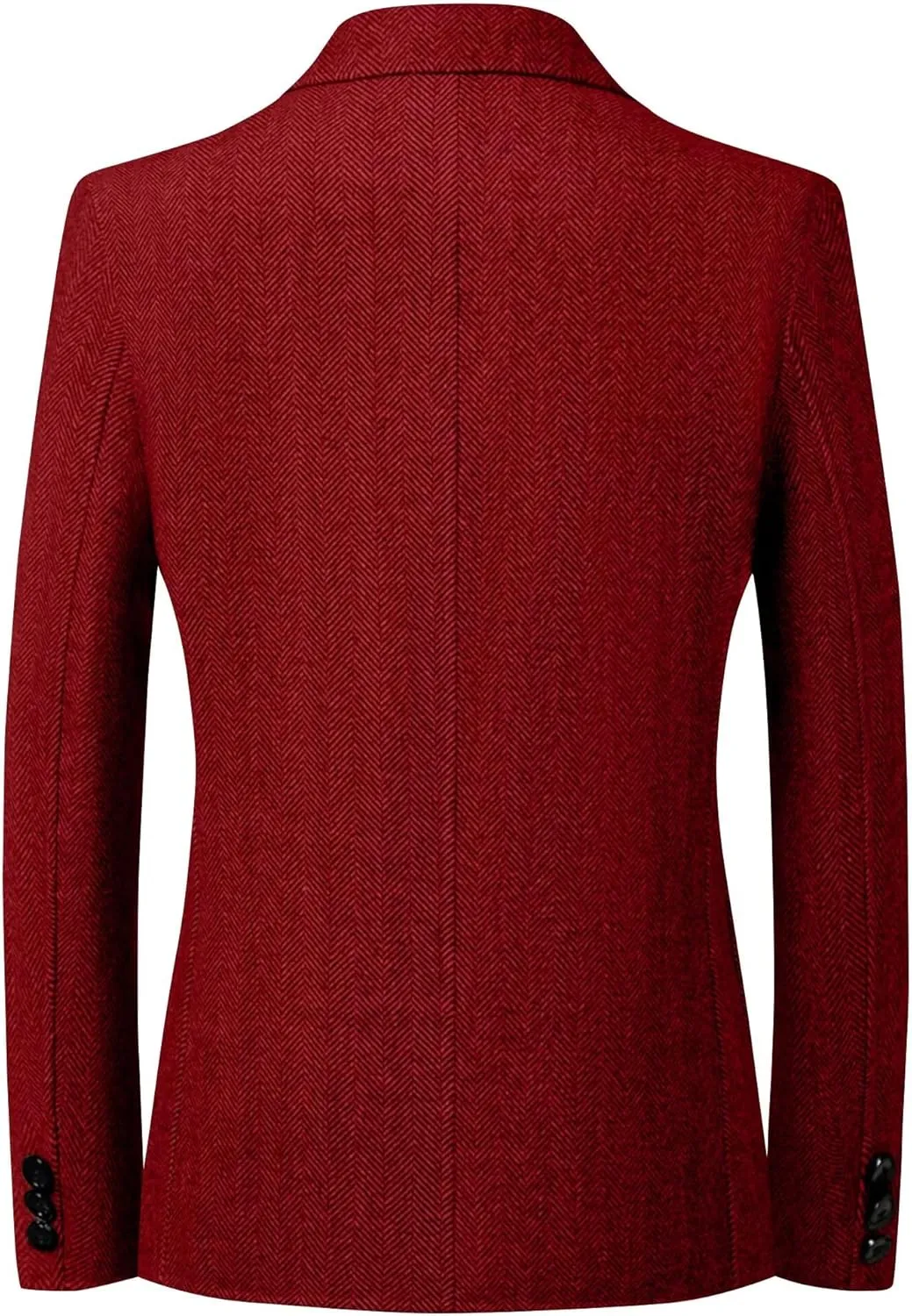 Mens Herringbone Tweed Blazer Vintage Wool Blend Sport Coat Jacket 2 Button Casual Wedding Groomsmen Prom Suit