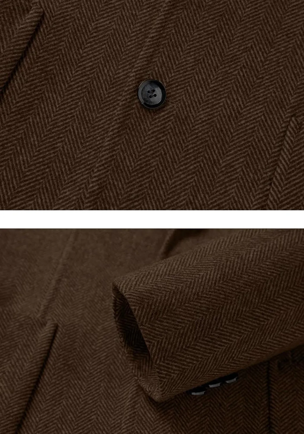Mens Herringbone Tweed Blazer Vintage Wool Blend Sport Coat Jacket 2 Button Casual Wedding Groomsmen Prom Suit