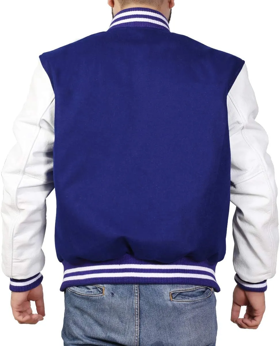 Men's Original Varsity Baseball Letterman Jacket Wool & Leather S-2XL, Multi Colors