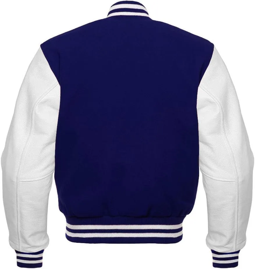 Men's Original Varsity Baseball Letterman Jacket Wool & Leather S-2XL, Multi Colors