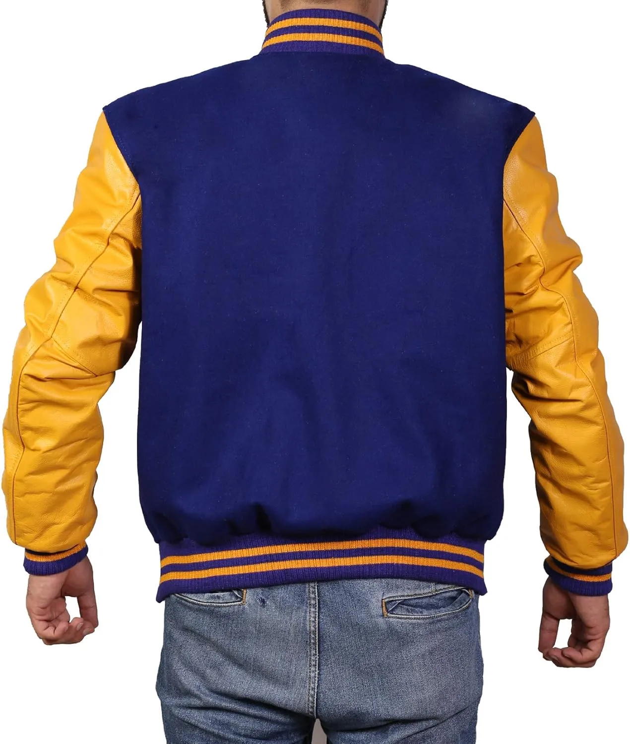 Men's Original Varsity Baseball Letterman Jacket Wool & Leather S-2XL, Multi Colors