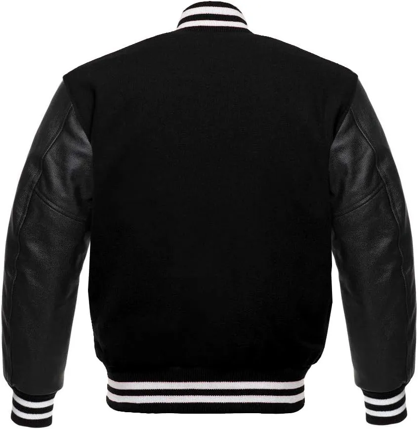 Men's Original Varsity Baseball Letterman Jacket Wool & Leather S-2XL, Multi Colors