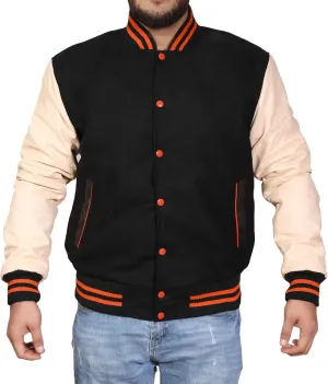 Men's Original Varsity Baseball Letterman Jacket Wool & Leather S-2XL, Multi Colors