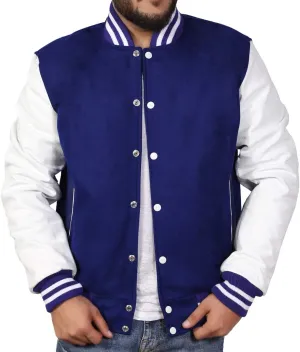 Men's Original Varsity Baseball Letterman Jacket Wool & Leather S-2XL, Multi Colors