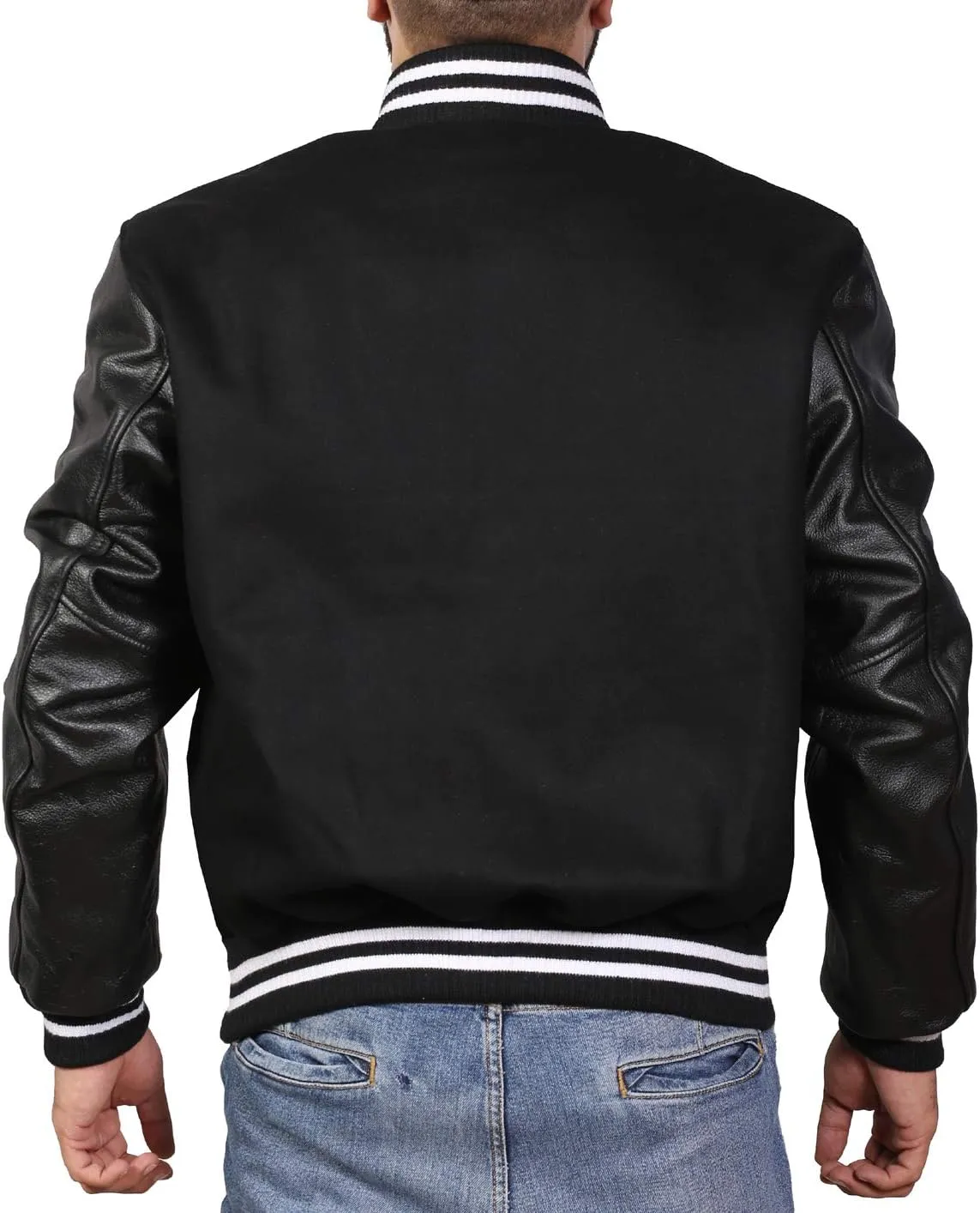 Men's Original Varsity Baseball Letterman Jacket Wool & Leather S-2XL, Multi Colors
