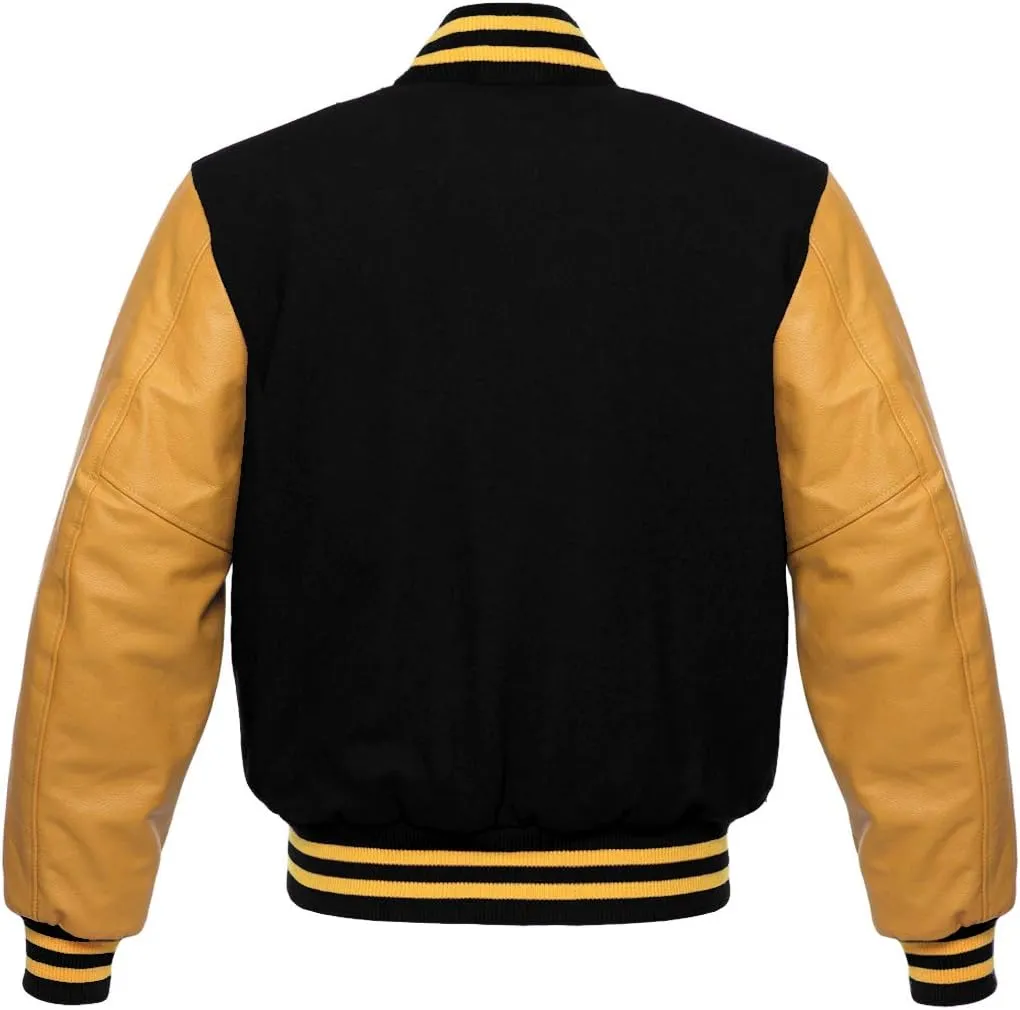 Men's Original Varsity Baseball Letterman Jacket Wool & Leather S-2XL, Multi Colors