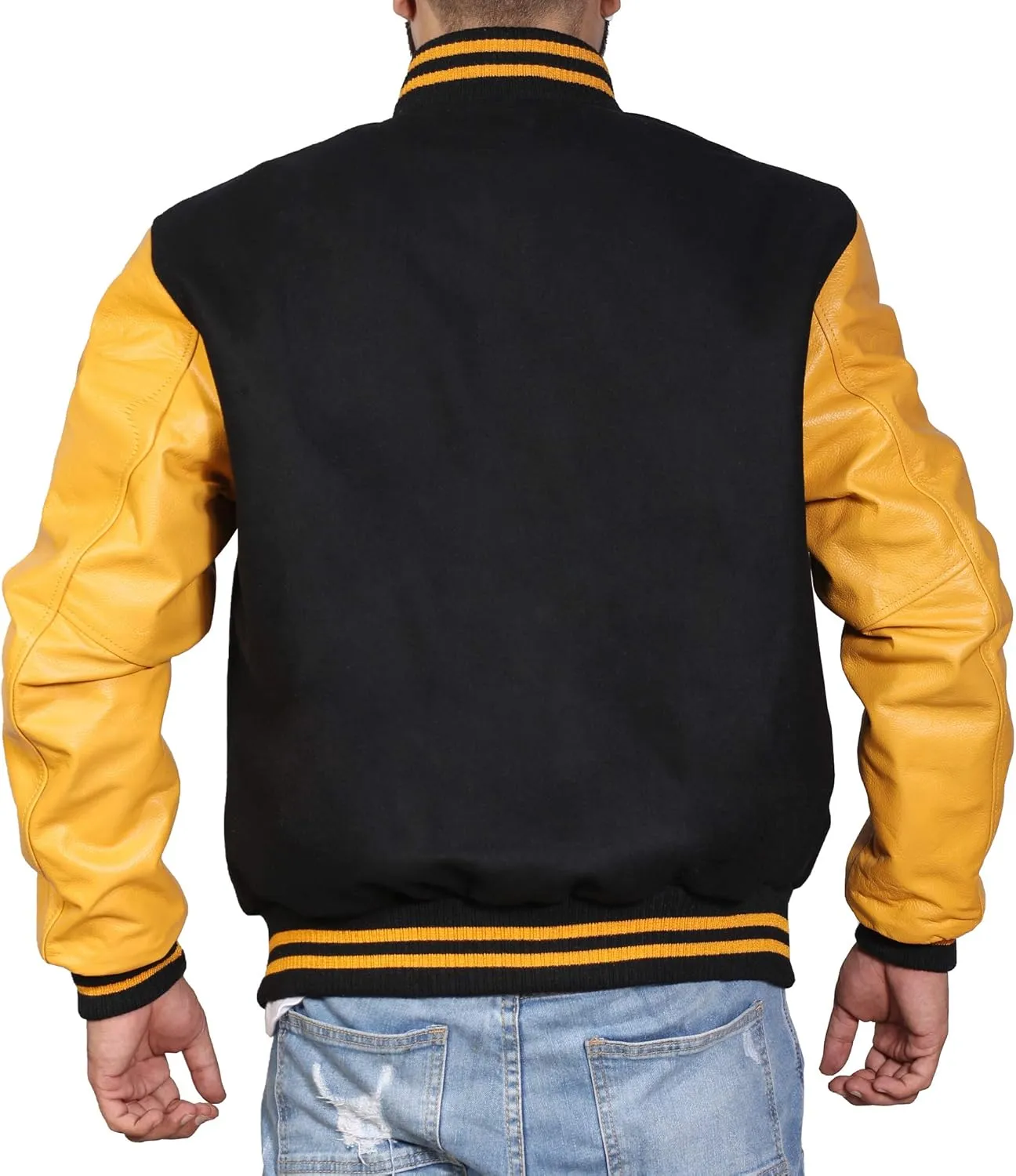Men's Original Varsity Baseball Letterman Jacket Wool & Leather S-2XL, Multi Colors