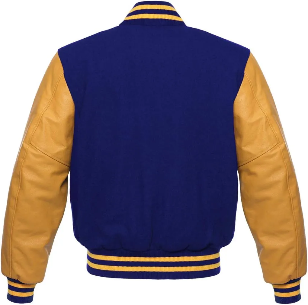 Men's Original Varsity Baseball Letterman Jacket Wool & Leather S-2XL, Multi Colors