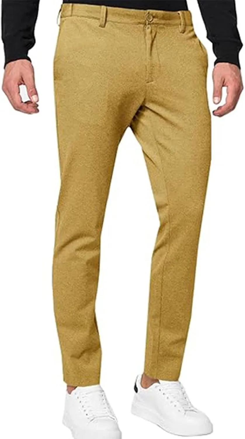 Men's Pants Stretch Lightweight Casual Slim Fit Golf Pant for Men Work Outdoor Fashion Trendy 2025 Spring Trousers