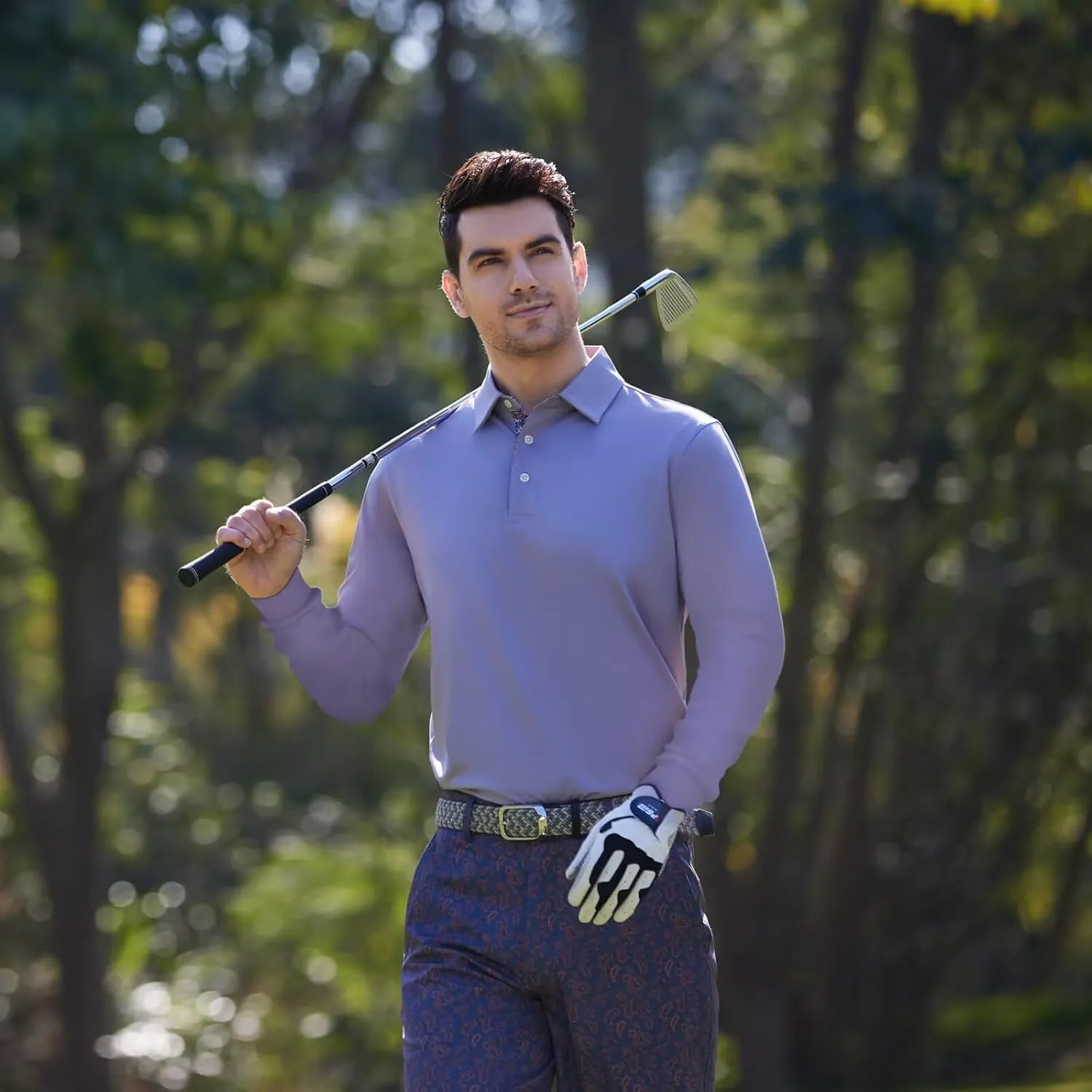 Mens Polo Shirts Short and Long Sleeve Casual Solid Stylish Dry Fit Performance Designed Collared Golf Polo Shirts for Men