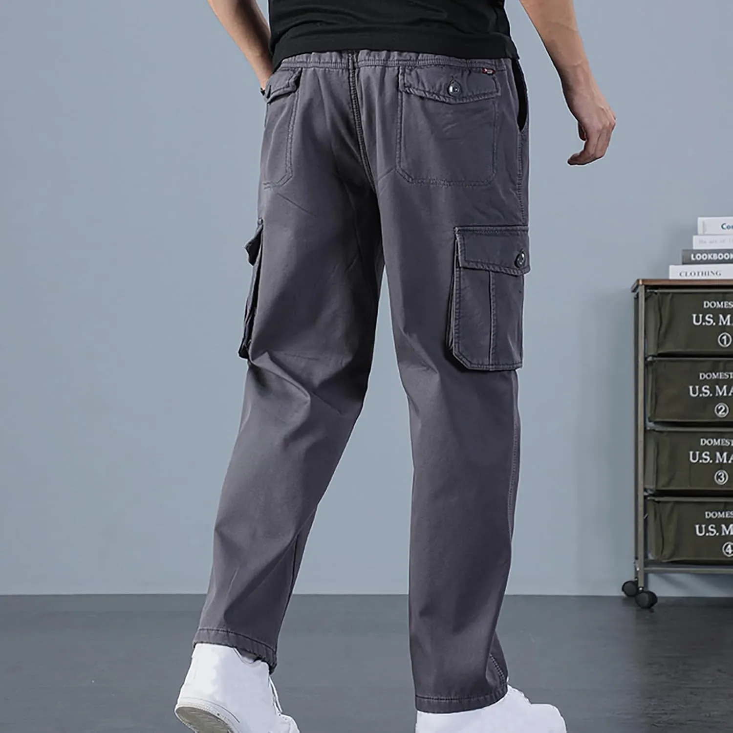 Men's Sherpa Fleece Lined Cargo Pant Outdoor Casual Military Combat Work Ski Hiking Pants Thermal Hiking Pants Winter