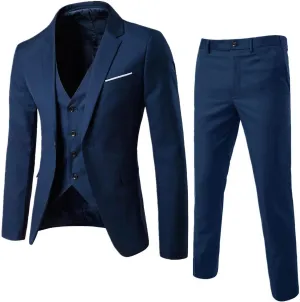 Men'S Suit Slim 3 Suit Business Wedding Party Jacket Vest & Pants Coat Shorts Men Travel Blazer for Men Wrinkle Suit