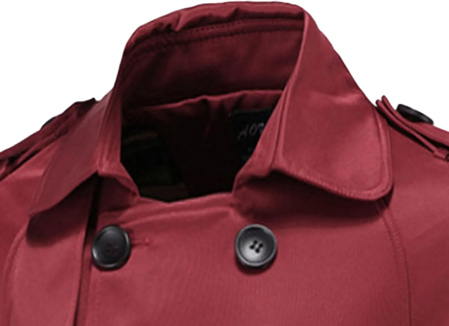 Men's Trench Coat Slim Fit Double Breasted Belted Windbreaker Lapel Long Jacket Casual Windproof Overcoat