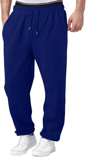 Men's Waffle Joggers, Lightweight Drawstring Casual Bottom Sweatpants, Straight Leg Slim Jogger Sweatpants with Pockets