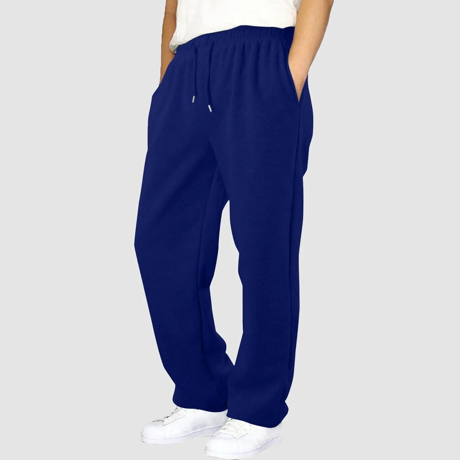 Men's Waffle Joggers, Lightweight Drawstring Casual Bottom Sweatpants, Straight Leg Slim Jogger Sweatpants with Pockets