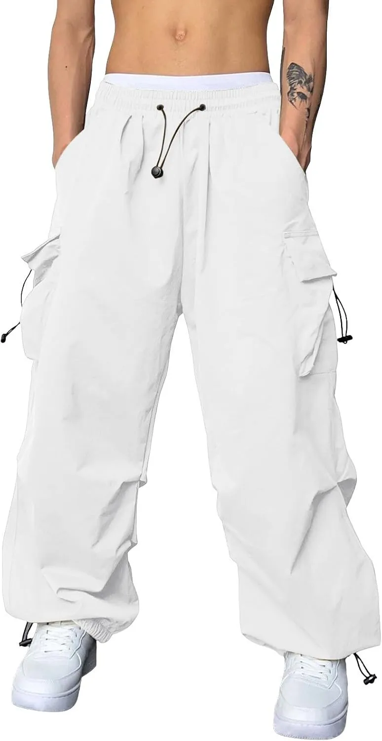 Men's Work Pants Loose Big Wide Leg Trousers Side Pockets 4 Pockets Casual Sports Trousers Sweatpants for Men